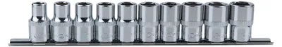 Obrázok produktu pre KS TOOLS 1/2" CHROMEplus Sechskant-Stecknuss-Satz 10-tlg. 918.0650