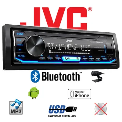 Produktbild von JVC KD-X351BT, Schwarz, 1 DIN, 350 W, 50 W, Drehregler, MOS-FET