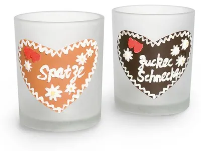 Produktbild von 2er Set Teelichthalter aus Glas, 6 cm hoch, 5,5 cm Durchmesser