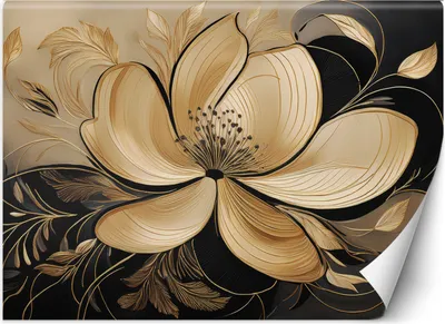 Produktbild von Vlies fototapete Blumen Blätter Glamour 100x70 cm Feeby Beige inkl. Kleber einfache Montage