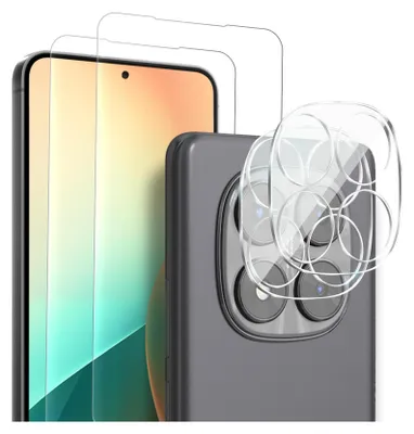 Produktbild von 2x Display + Kamera Glas für Xiaomi Redmi Note 14 Pro Panzerfolie Displayglas Kameraglas 9H Schutzglas