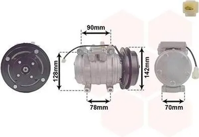 Produktbild von VAN WEZEL 7400K029 10P15C Klimaanlage Klimakompressor PAG 46 R134a für PORSCHE 911 911 Cabriolet