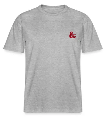 Produktbild von Spreadshirt Dungeons & Dragons Logo Als Stick-Design Relaxed Fit Uni T-Shirt, 3XL, Grau meliert