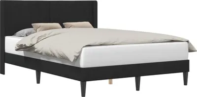 Obrázok produktu pre vidaXL Rám postele s čelom Čierna 160 x 200 cm Zamat