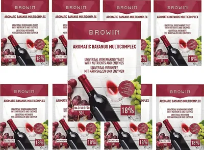 Produktbild von 10 x Aromatic Bayanus Multicomplex Starterset für alle Weinsorte Trockenhefe Weinhefe Reinzuchthefe