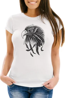 Produktbild von Damen T-Shirt Adler Slim Fit Neverless® weiß XS