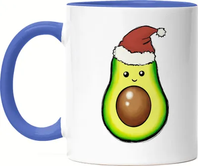Produktbild von Weihnachts-Avocado Tasse Blau Geschenkidee Avocado-Fans Guacamole Süßes Motiv für Weihnachten für Familie Freunde