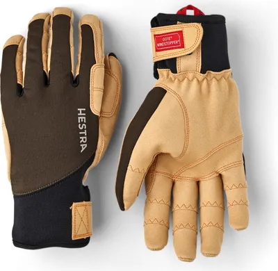 Fingerhandschuhe "Ergo Grip Tactility" von Hestra in Braun und Beige; mit verstärkten Handflächen.