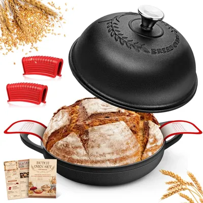 Produktbild von Brotbackform 5,7 l - Gusseisen Brotbackblech mit Deckel - Dutch Oven