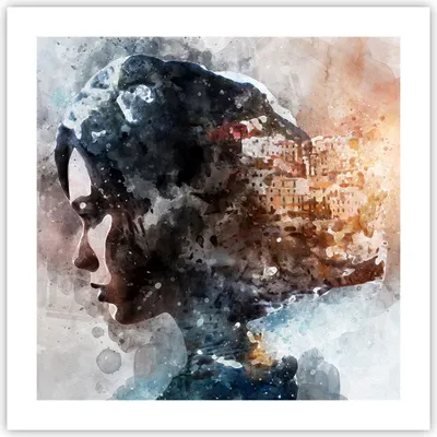 Produktbild von Poster - Poster ohne Rahmen - Frau Abstraktion - 50x50 cm - Wand Bild - Wanddeko - Wandbilder - Kunstposter - Wandposter - Bilder - Kunstdruck - Wanddekoration - Wandbild - P2XAC50x50-3956