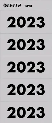 Produktbild von LEITZ 1423 Inhaltsschild 2023 - selbstklebend, 100 Stück, grau