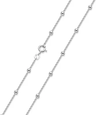 Produktbild von MATERIA Kugel Halskette Damen Silber 925 - Silberkette Kugelkette für Frauen Mädchen 1,3mm in 40 45 50 55 60 70cm
