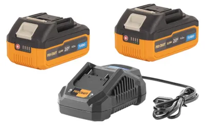 Produktbild von Procraft Starter Set 20 V 20/4A Schnell Ladegerät + 2x 20/4 Turbo Akku 4,0 Ah