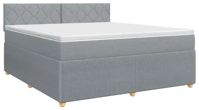 Produktbild von vidaXL Boxspringbett mit Matratze Hellgrau 160 x 200 cm Stoff