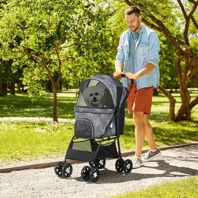 Immagine prodotto di Trasportino portatile per animali domestici - Trasportino per animali - Passeggino per cani - Trasportino per gatti - Passeggino pieghevole per animali domestici
