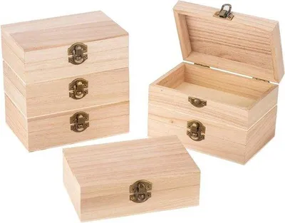 Produktbild von Holzkiste 15x10x5cm Scharnierdeckel Knutselkiste