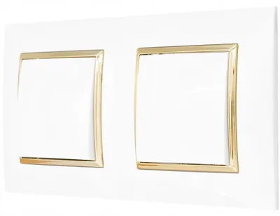 Image de Ospel Aria Interrupteur Double Blanc Cadre Or