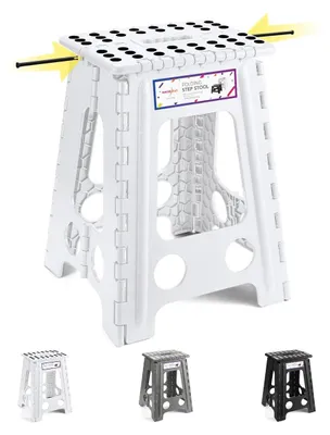 Zdjęcie produktu dla Stołek składany - Plastik PP - Do 136 kg - 46 cm - Biały