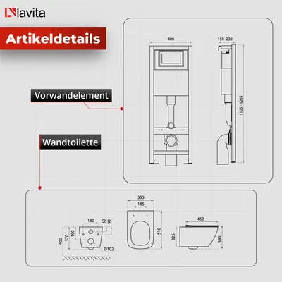 Technical drawings and dimensions of a toilet and its mounting system.