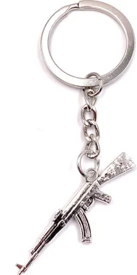 Produktbild von Onwomania Schlüsselanhänger Scharfschütze Sniper Gewehr Silber Metall Anhänger Charm