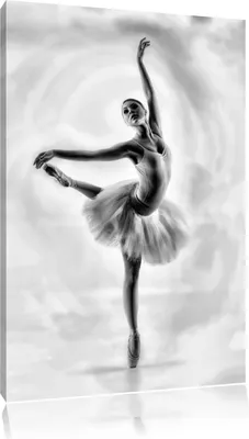 Produktbild von Monocrome, Ästhetische Ballerina, Format: 80x60 auf Leinwand, XXL riesige Bilder fertig gerahmt mit Keilrahmen, Kunstdruck auf Wandbild mit Rahmen, er als Gemälde oder Ölbild, kein Poster oder Plakat