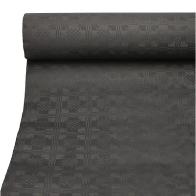 Produktbild von Papiertischtuch mit Damastprägung 50 m x 1 m schwarz