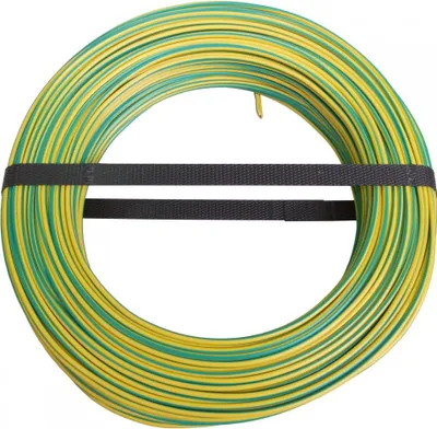 Image de Fil électrique 2.5 mm² h07vu L.100 m, vert / jaune