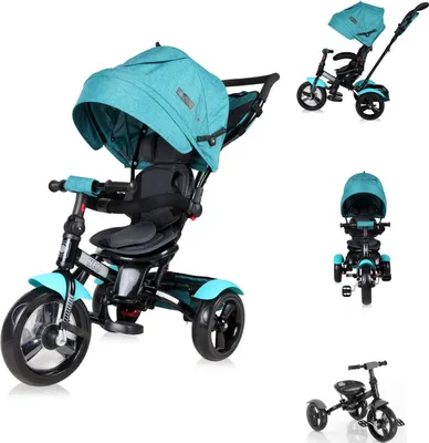 Produktbild von Lorelli Tricycle Neo 4 in 1 EVA-Reifen, Schiebestange, Sitz drehbar, verstellbar türkis
