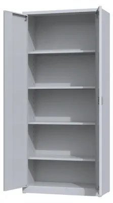 Productafbeelding van Povag Archiefkast met slot - Metalen opbergkast - 180x80x38 cm - Grijs