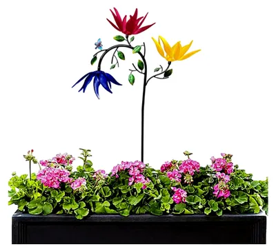 Produktbild von Rotierende Windmühle,Rotierende Windmühle für den Garten - Gartenrotator | Sonnenblumen- und Schmetterlings-Windräder, Garten-/Außendekoration, rotierende Windmühle aus Metall für Hofkunst