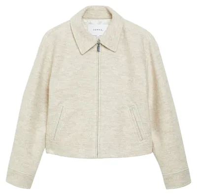 Produktbild von comma Damen Jacke für den Innenbereich, mit Bouclé-Struktur aus Wollmix, kurz geschnitten