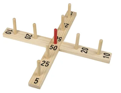 Produktbild von Idena 40158 - Ringwurfspiel Holz 9 Stäbe, 4 Ringe
