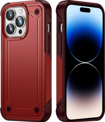 Produktbild von Mobigear Slim Armor iPhone 14 Pro Hülle Hardcase Backcover Stoßfest - Rot