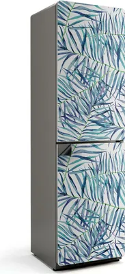Produktbild von Blätter im tropischen Stil – Magnetische Kühlschrank Abdeckung – Dekorfolie magnetisch Küche – Kühlschrank Magnet Deko – selbstklebende Magnettafel – Magnetfolie für Kühlschranktür – 60x205 cm
