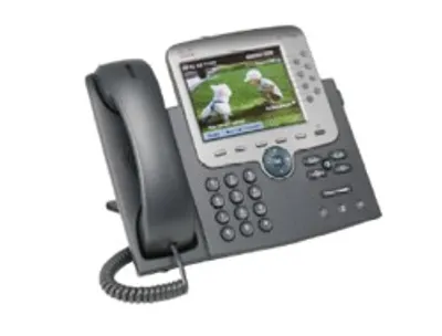 Produktbild von Cisco IP-7975G Telefon, Farbdisplay, Rufnummernanzeige, Freisprechfunktion, Video-Telefonie, Ethernet