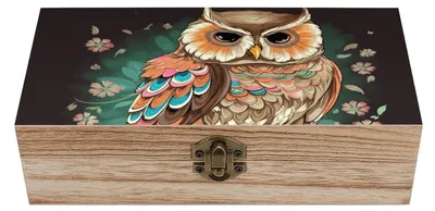 Image de Boîte de rangement en bois pour bijoux, avec couvercle