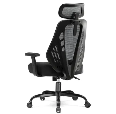 Immagine prodotto di COMHOMA Sedia ergonomica da ufficio Sedia da scrivania con braccioli 3D, poggiatesta, sedia da gioco in rete traspirante, schienale a V, funzione dondolo