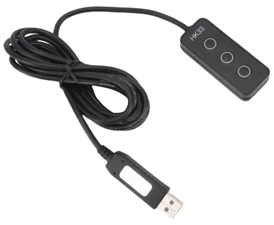 Image de Clavier USB à 3 touches avec design braille, clavier et souris personnalisables, fonctions multimédia, programmation de macros USB, pour le travail et les jeux, noir