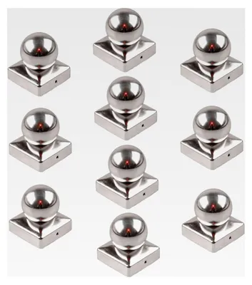 Produktbild von 10 Stück Edelstahl Pfostenkappen für Pfosten Kugel 91 mm 9x9 cm