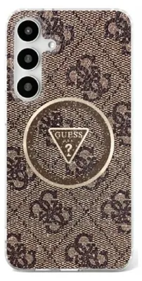 Obrázok produktu pre Guess IML Metal Glitter 4G Circle Triangle MagSafe (GUHMS25SHG4PRTGW) kryt pre Samsung Galaxy S25 – Hnedý