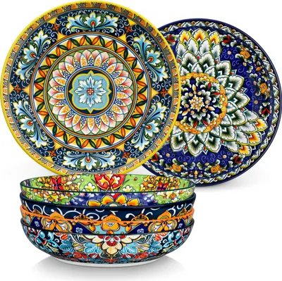 Obrázek produktu pro Mísa na špagety pro 6 osob, porcelánová sada vancasso SIMI, mísa na salát, talíř na těstoviny, polévková mísa, boho styl
