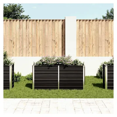 Produktbild von Metall-Hochbeet Anthrazit | Verzinkter Stahl | 160x40x77cm | Garten, Balkon, Terrasse