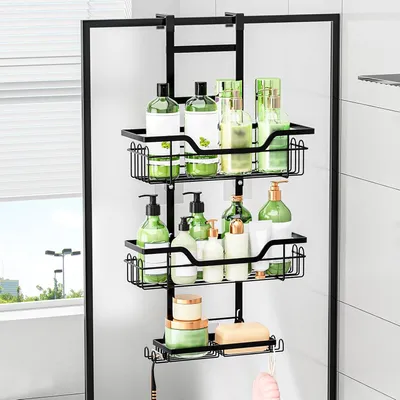 Produktbild von Duschregal 4.5 cm, Edelstahl, schwarz, für Badezimmer