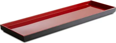 Obrázok produktu pre APS GN 2/4 podnos ASIA PLUS z melamínu červená / čierna ŠxHxV: 53 x 16,2 x 3 cm