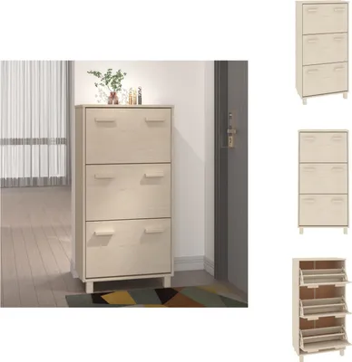 Obrázek produktu pro vidaXL Botník HAMAR medově hnědý 59,5x35x117 cm z masivního borovicového dřeva - Botníky a skříně