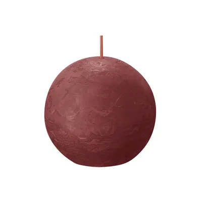 Immagine prodotto di BOLSIUS Kugelkerze Rustiko Shine ø8cm zartes Rot