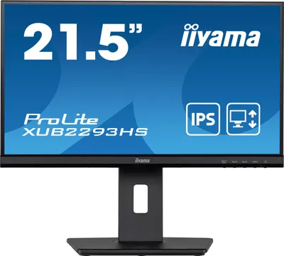 Zdjęcie produktu dla iiyama ProLite XUB2293HS-B5, 54,6 cm (21.5"), 1920 x 1080 px, Full HD, LED, 3 ms, Czarny