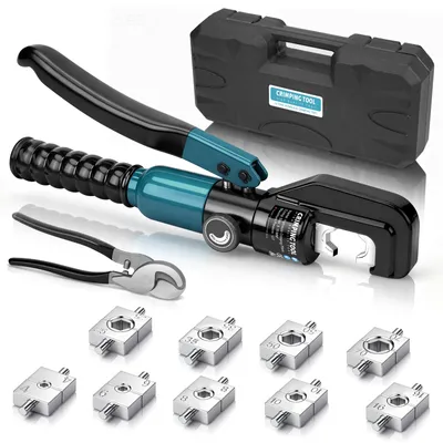 Produktbild von Presszange Hydraulische Crimpzange 4-70mm² mit Crimpeinsatz + Kabelschere Quetschzange, Hydraulikzange Für Schaltungsumbau Fahrzeugwartung Werkzeugbau