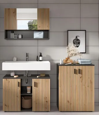 Immagine prodotto di xonox.home Combinazione bagno Mone W/H/D: 155x180x30 cm in riproduzione basaltica e --