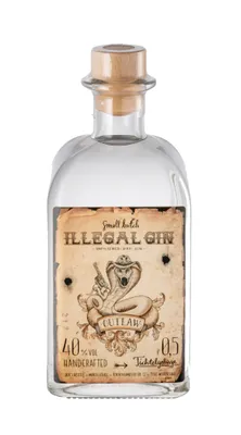 Produktbild von Sacks Destille - ILLEGAL GIN OUTLAW (ungefilterter Dry Gin ) 40% Vol. 0,5l Handcrafted Premium Gin aus Bayern